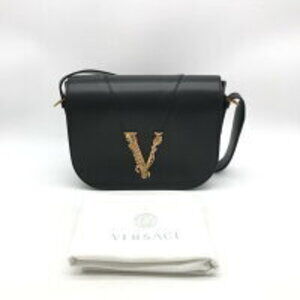 Versace shoulder bag black leather
